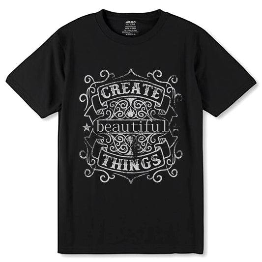 COLLECT MOMENTS NOT THINGS Design - Unisex Round Neck Regular Fit 100% Combed Cotton Half Sleeve T-Shirt - Mojilo Mart