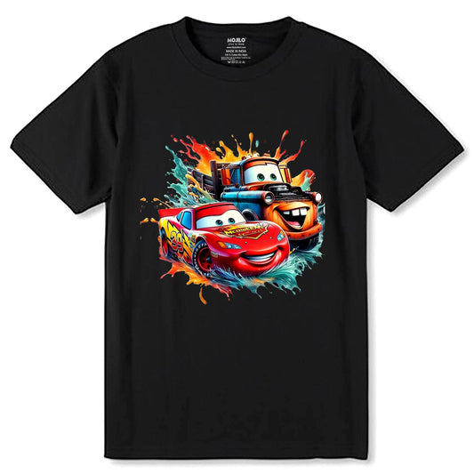 Cars Lightning McQueen - Unisex Round Neck Regular Fit 100% Combed Cotton Half Sleeve T-Shirt - Mojilo Mart