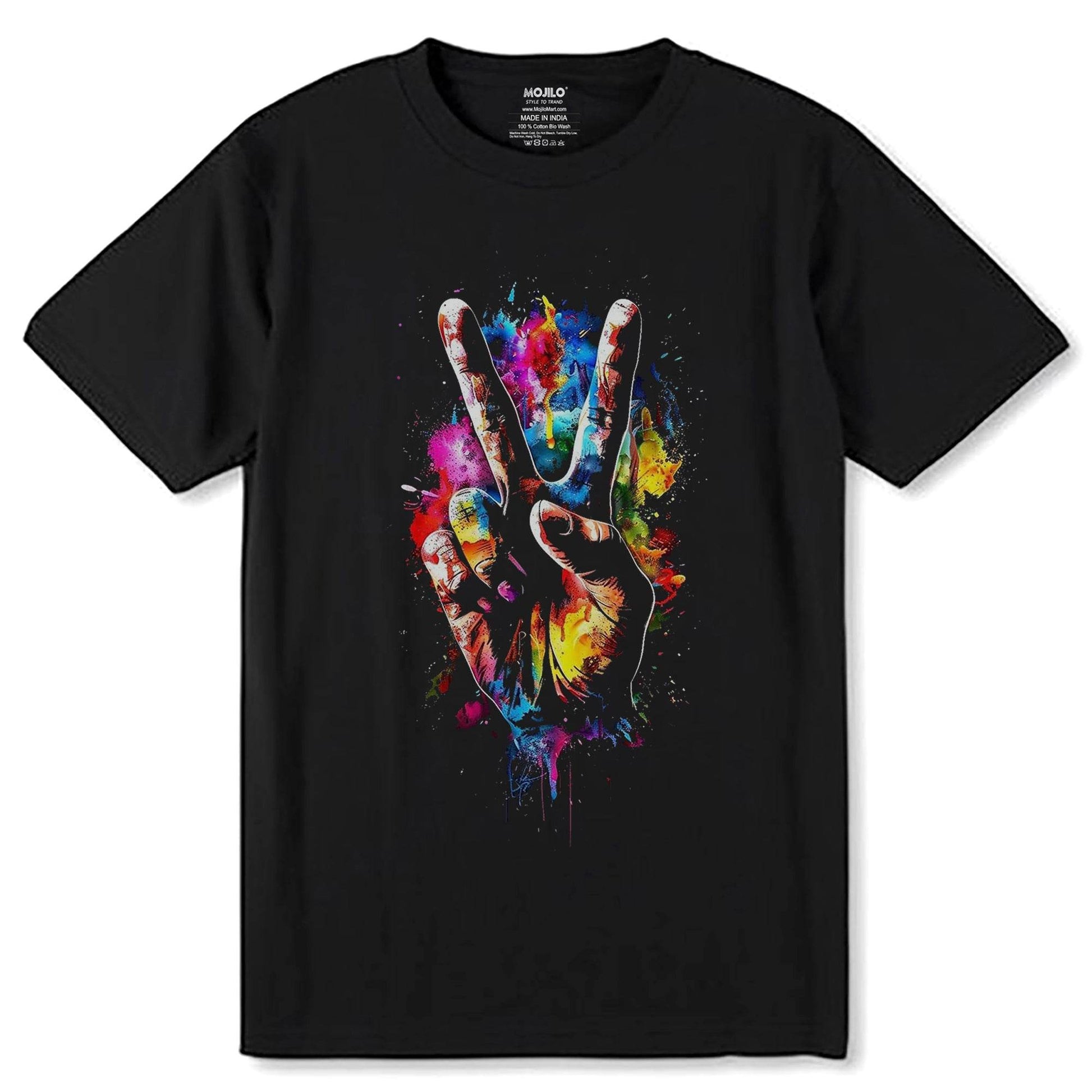 Celebrating image Victory # 2 - Unisex Round Neck Regular Fit 100% Combed Cotton Half Sleeve T-Shirt - Mojilo Mart