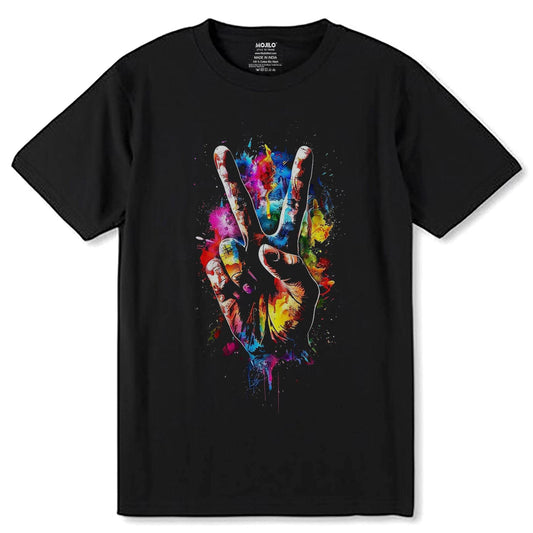 Celebrating image Victory # 2 - Unisex Round Neck Regular Fit 100% Combed Cotton Half Sleeve T-Shirt - Mojilo Mart