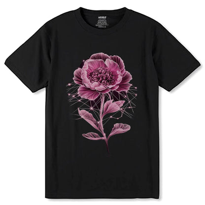 Celestial Boho Flower - Unisex Round Neck Regular Fit 100% Combed Cotton Half Sleeve T-Shirt - Mojilo Mart