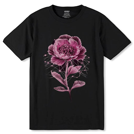 Celestial Boho Flower - Unisex Round Neck Regular Fit 100% Combed Cotton Half Sleeve T-Shirt - Mojilo Mart