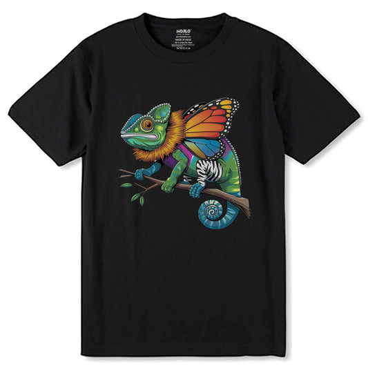 Chameleon Mood Matcher Color Changing Reptile Camouflage - Unisex Round Neck Regular Fit 100% Combed Cotton Half Sleeve T-Shirt - Mojilo Mart