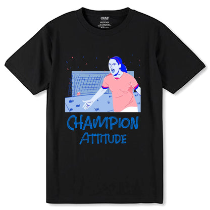 Champion Attitude - Unisex Round Neck Regular Fit 100% Combed Cotton Half Sleeve T-Shirt - Mojilo Mart