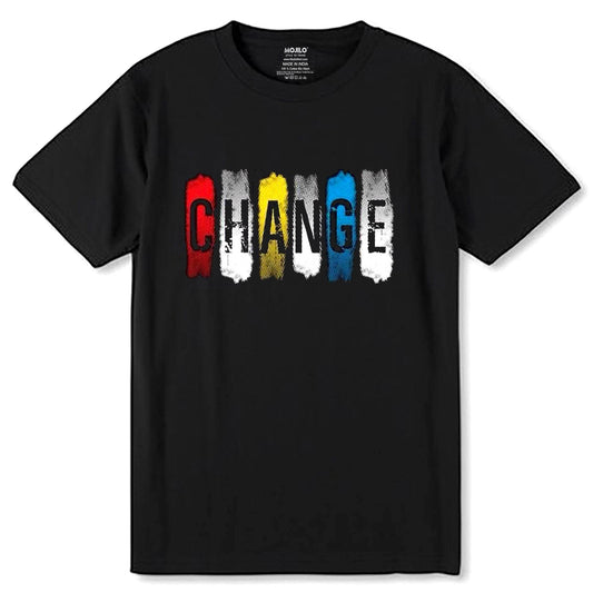 Change - Unisex Round Neck Regular Fit 100% Combed Cotton Half Sleeve T-Shirt - Mojilo Mart