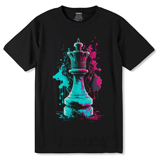 Chess King - Unisex Round Neck Regular Fit 100% Combed Cotton Half Sleeve T-Shirt - Mojilo Mart