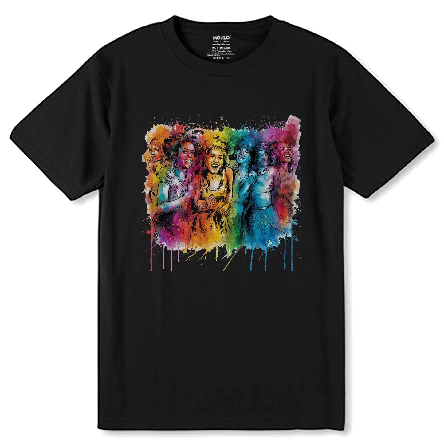 Colorful Beautiful Woman - Unisex Round Neck Regular Fit 100% Combed Cotton Half Sleeve T-Shirt - Mojilo Mart
