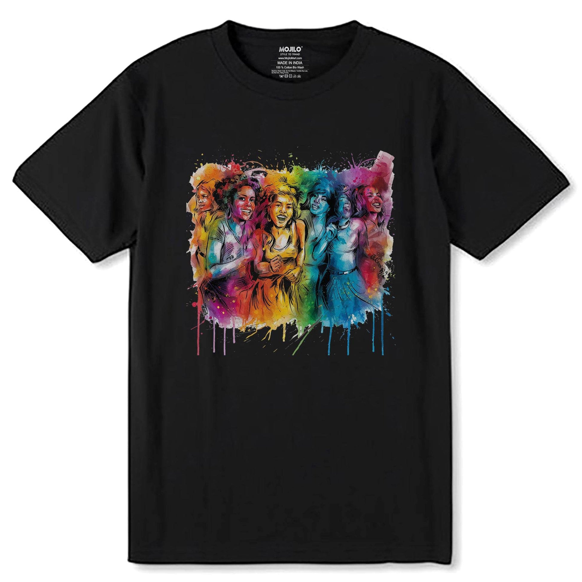 Colorful Beautiful Woman - Unisex Round Neck Regular Fit 100% Combed Cotton Half Sleeve T-Shirt - Mojilo Mart