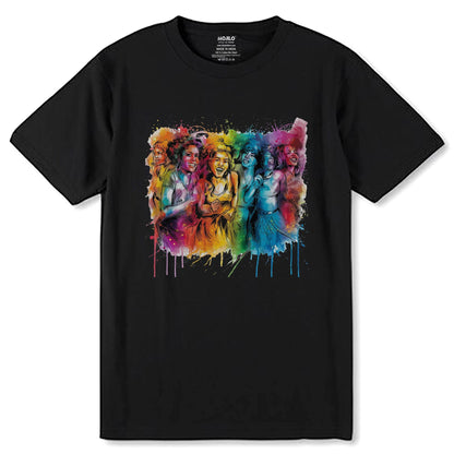 Colorful Beautiful Woman - Unisex Round Neck Regular Fit 100% Combed Cotton Half Sleeve T-Shirt - Mojilo Mart