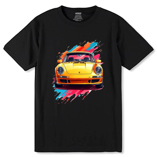 Colorful Car - Unisex Round Neck Regular Fit 100% Combed Cotton Half Sleeve T-Shirt - Mojilo Mart