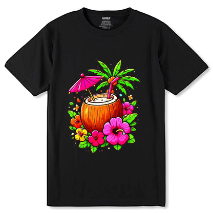 Colorful Cocktail - Unisex Round Neck Regular Fit 100% Combed Cotton Half Sleeve T-Shirt - Mojilo Mart