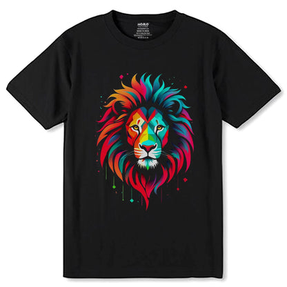Colorful Lion - Unisex Round Neck Regular Fit 100% Combed Cotton Half Sleeve T-Shirt - Mojilo Mart