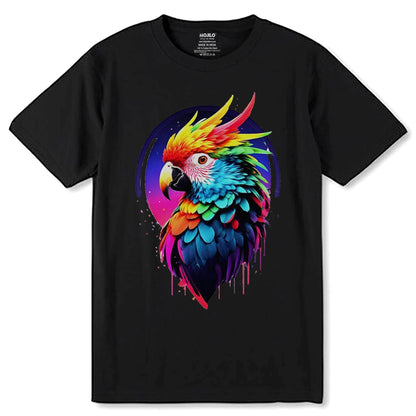 Colorful Parrot - Unisex Round Neck Regular Fit 100% Combed Cotton Half Sleeve T-Shirt - Mojilo Mart