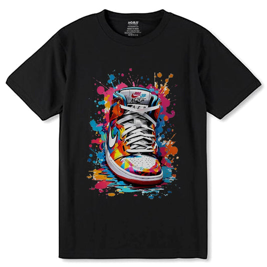 Colorful Shoes Art - Unisex Round Neck Regular Fit 100% Combed Cotton Half Sleeve T-Shirt - Mojilo Mart