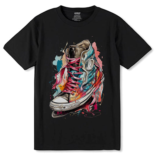 Colorful sneakers - Unisex Round Neck Regular Fit 100% Combed Cotton Half Sleeve T-Shirt - Mojilo Mart