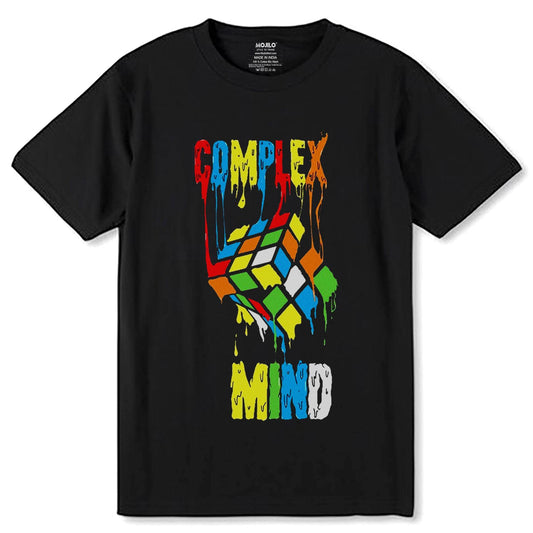 Complex Mind - Unisex Round Neck Regular Fit 100% Combed Cotton Half Sleeve T-Shirt - Mojilo Mart
