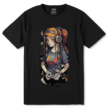 Cool Gamer Girl - Unisex Round Neck Regular Fit 100% Combed Cotton Half Sleeve T-Shirt - Mojilo Mart
