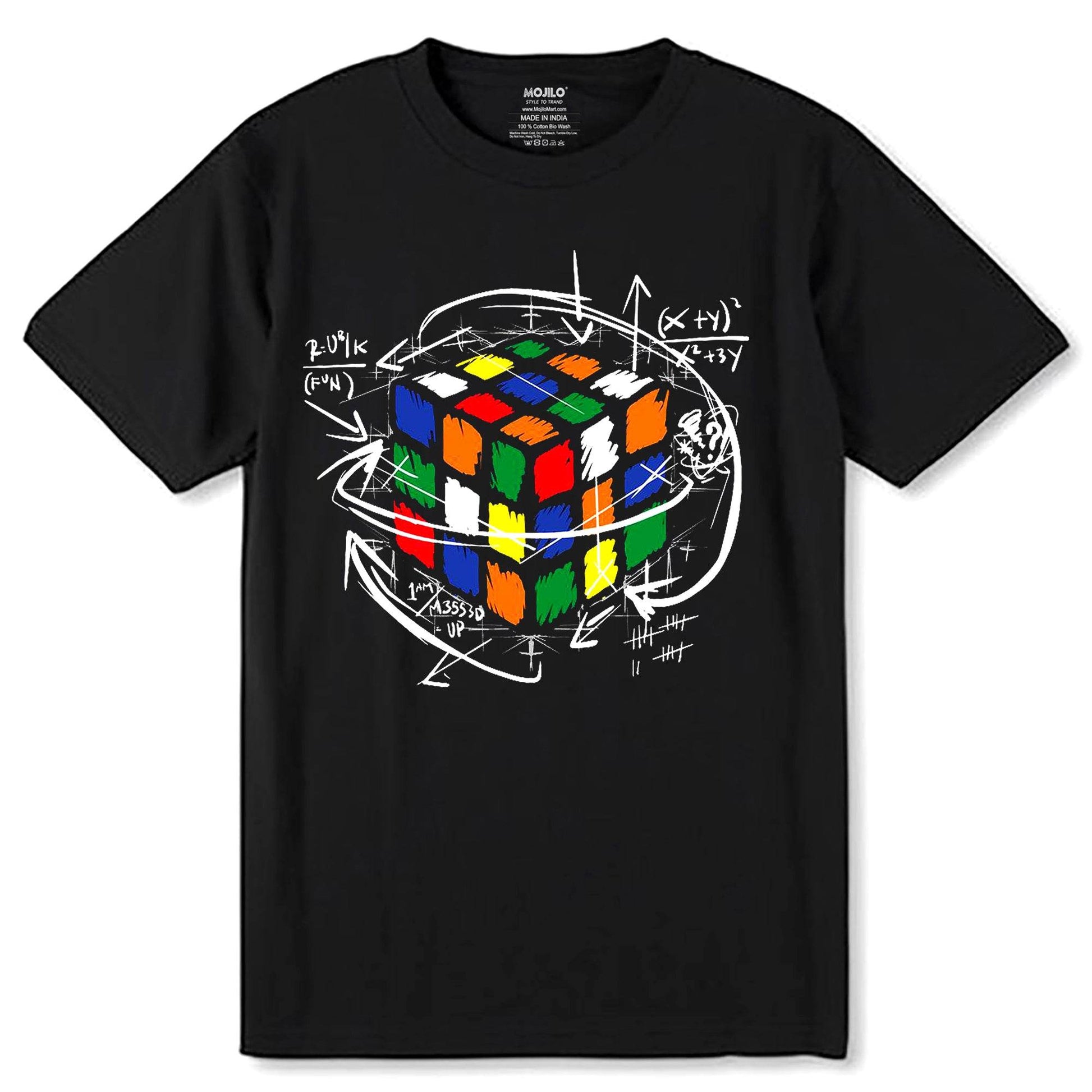 Cube Shirt Melting Cube Sheldon - Unisex Round Neck Regular Fit 100% Combed Cotton Half Sleeve T-Shirt - Mojilo Mart