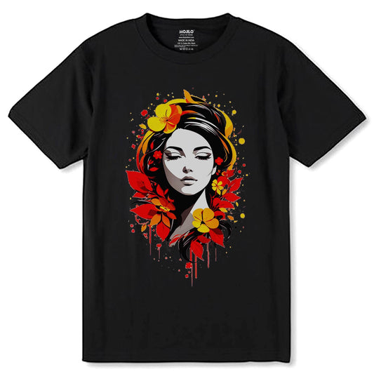 Cute Colorful Woman Various - Unisex Round Neck Regular Fit 100% Combed Cotton Half Sleeve T-Shirt - Mojilo Mart