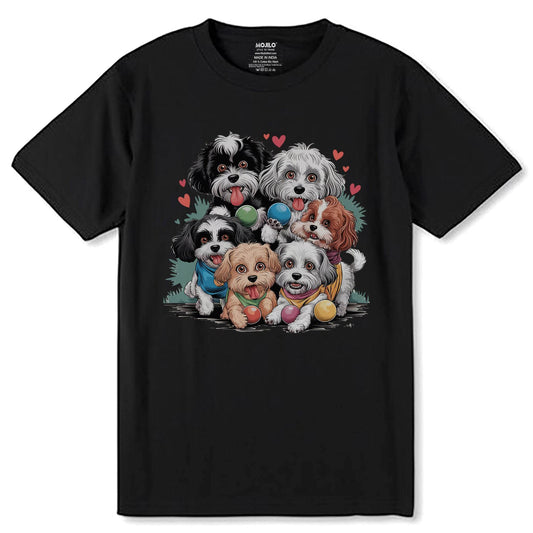 Cute Puppy Shirt Cute Dog - Unisex Round Neck Regular Fit 100% Combed Cotton Half Sleeve T-Shirt - Mojilo Mart
