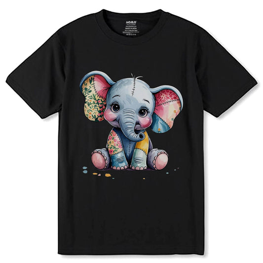 Cute baby elephant - Unisex Round Neck Regular Fit 100% Combed Cotton Half Sleeve T-Shirt - Mojilo Mart