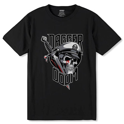DAGGER DOOM - Unisex Round Neck Regular Fit 100% Combed Cotton Half Sleeve T-Shirt - Mojilo Mart