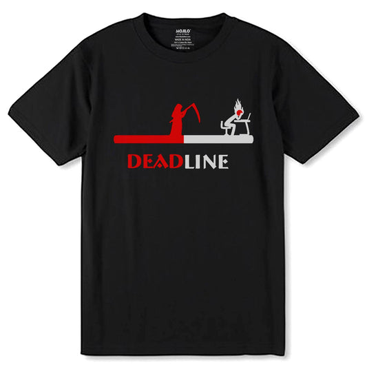 DEAD LINE - Unisex Round Neck Regular Fit 100% Combed Cotton Half Sleeve T-Shirt - Mojilo Mart