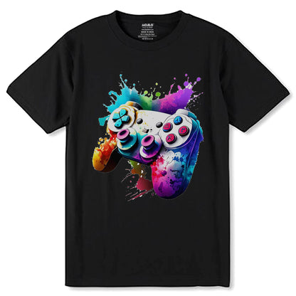 DIGITAL DOWNLOAD Graffiti Gaming Controller Playstation Gaming - Unisex Round Neck Regular Fit 100% Combed Cotton Half Sleeve T-Shirt - Mojilo Mart