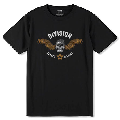 DIVISION SEARCH & DESTROY - Unisex Round Neck Regular Fit 100% Combed Cotton Half Sleeve T-Shirt - Mojilo Mart