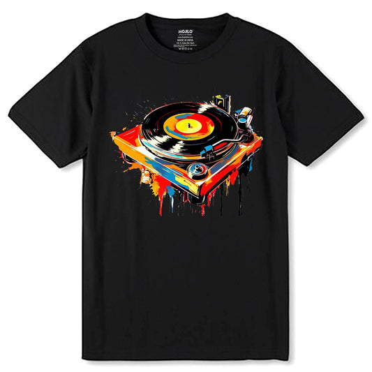 DJ Music and Fun in Every Thread - Unisex Round Neck Regular Fit 100% Combed Cotton Half Sleeve T-Shirt - Mojilo Mart