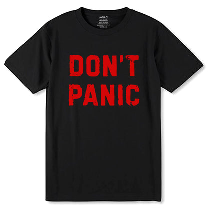 DON'T PANIC - Unisex Round Neck Regular Fit 100% Combed Cotton Half Sleeve T-Shirt - Mojilo Mart