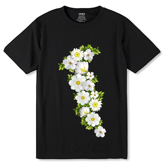 Daisy Flower Color - Unisex Round Neck Regular Fit 100% Combed Cotton Half Sleeve T-Shirt - Mojilo Mart
