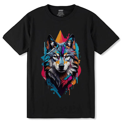 Drawing Graffiti Wolf ART - Unisex Round Neck Regular Fit 100% Combed Cotton Half Sleeve T-Shirt - Mojilo Mart
