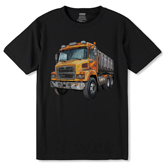 Dump Truck - Unisex Round Neck Regular Fit 100% Combed Cotton Half Sleeve T-Shirt - Mojilo Mart