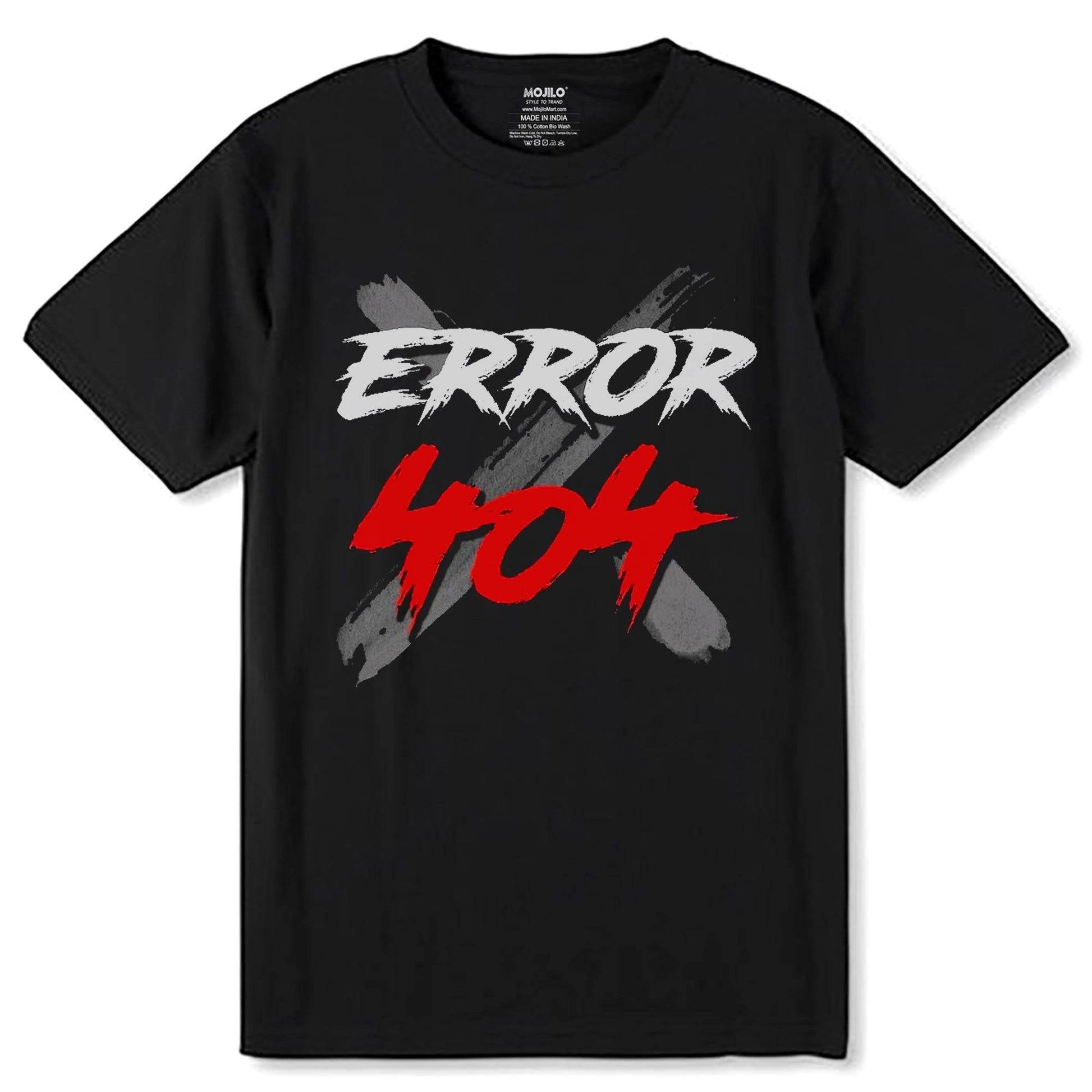 ERROR 404 - Unisex Round Neck Regular Fit 100% Combed Cotton Half Sleeve T-Shirt - Mojilo Mart
