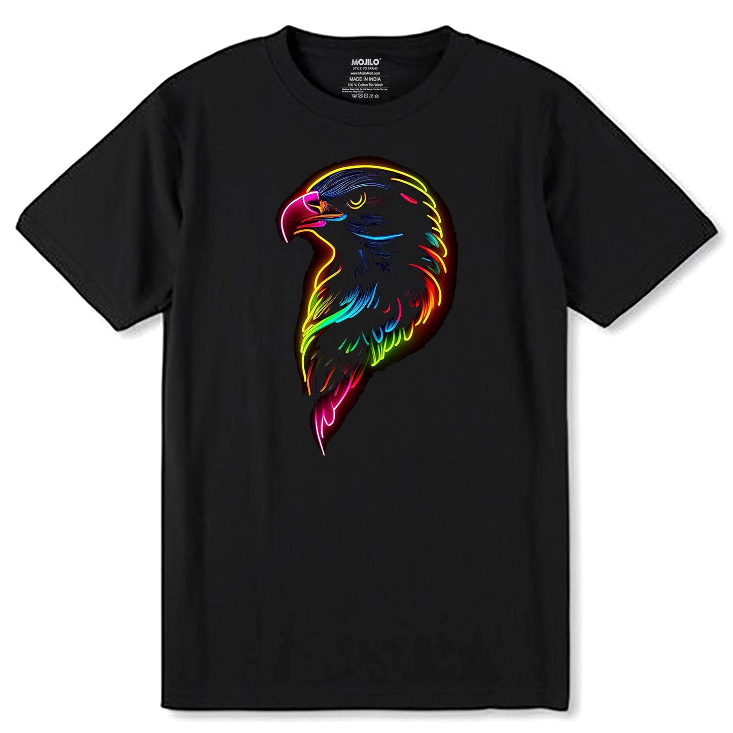 Eagle Pop Art - Unisex Round Neck Regular Fit 100% Combed Cotton Half Sleeve T-Shirt - Mojilo Mart