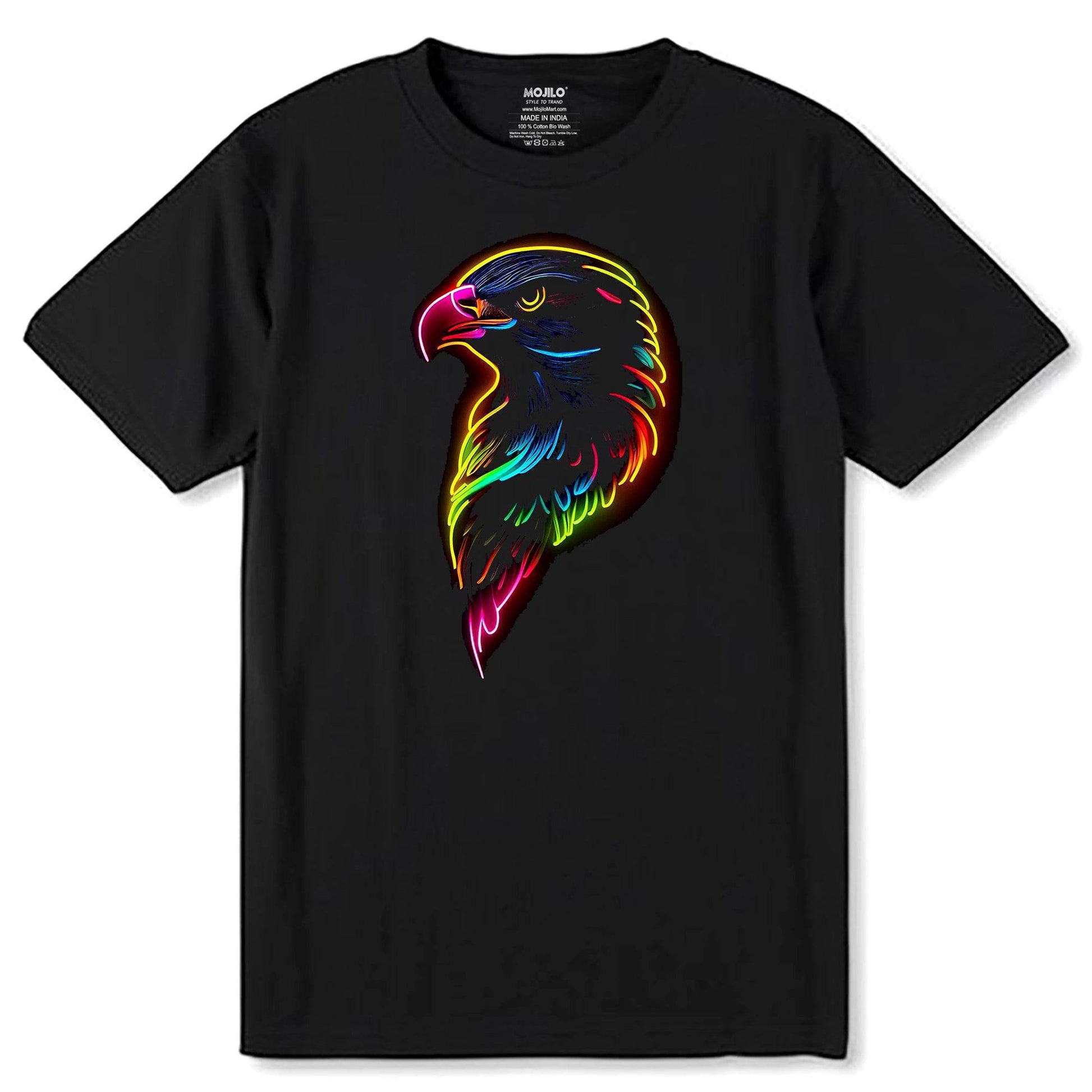 Eagle Pop Art - Unisex Round Neck Regular Fit 100% Combed Cotton Half Sleeve T-Shirt - Mojilo Mart