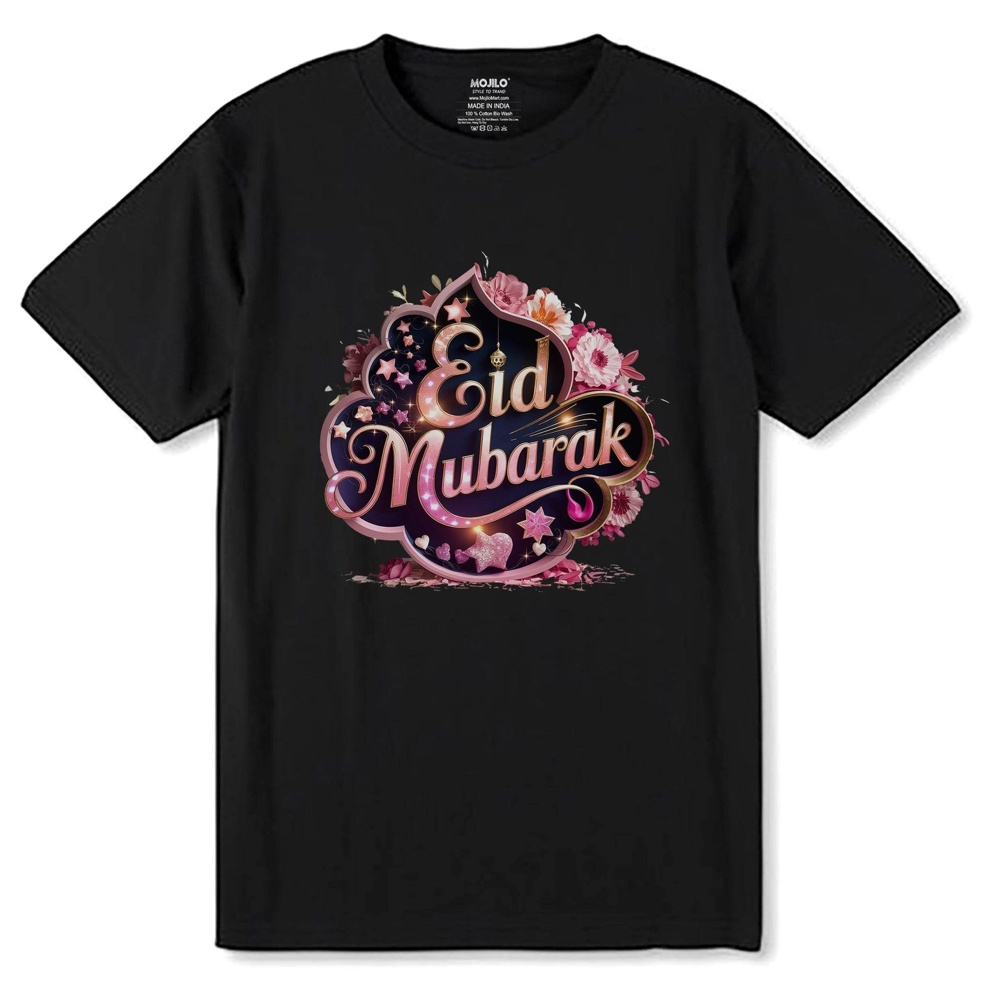 Eid Mubarak - Unisex Round Neck Regular Fit 100% Combed Cotton Half Sleeve T-Shirt - Mojilo Mart