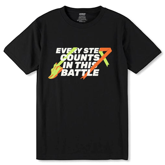 Every step counts in this battle - Unisex Round Neck Regular Fit 100% Combed Cotton Half Sleeve T-Shirt - Mojilo Mart