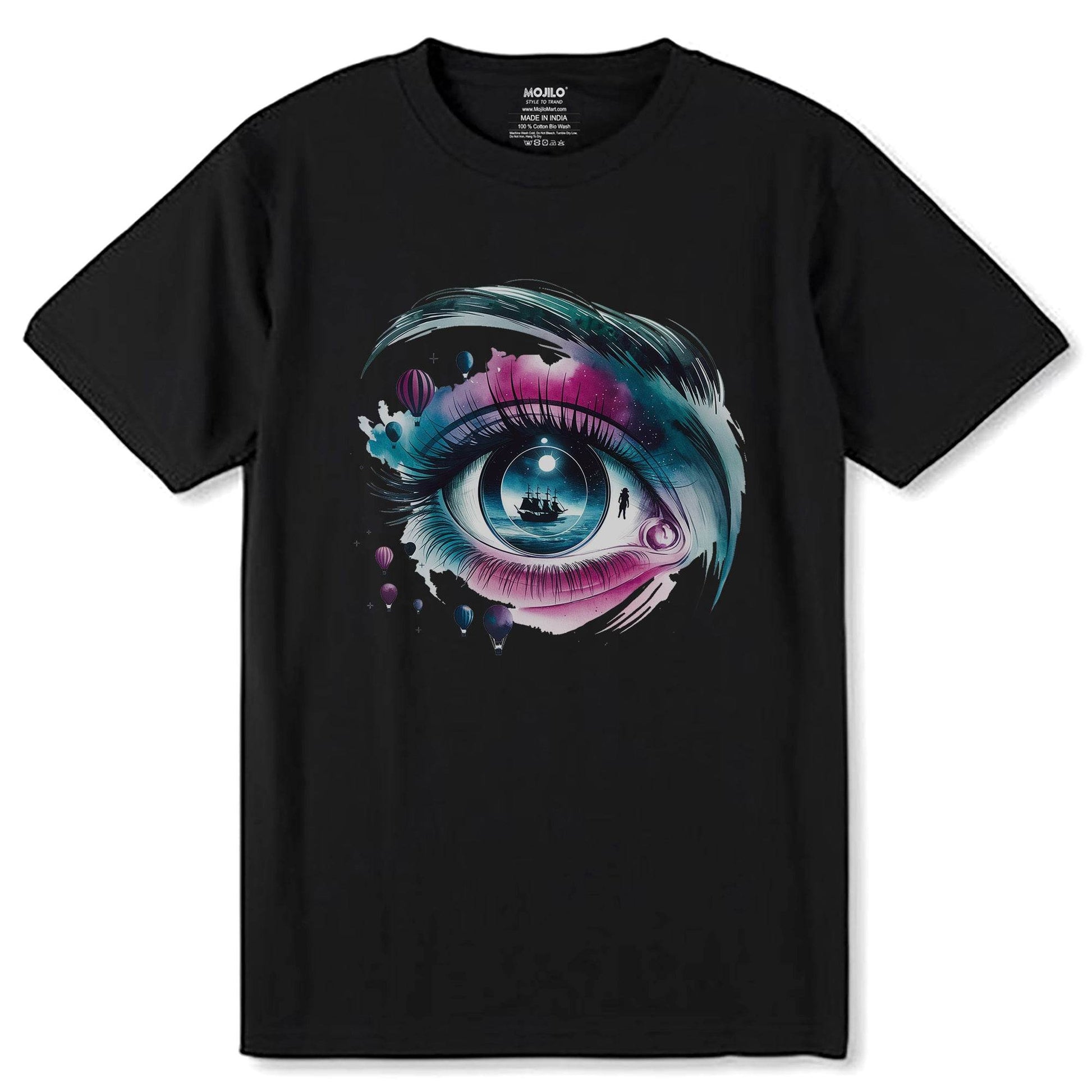 Eye Spy Notice Eyesight - Unisex Round Neck Regular Fit 100% Combed Cotton Half Sleeve T-Shirt - Mojilo Mart