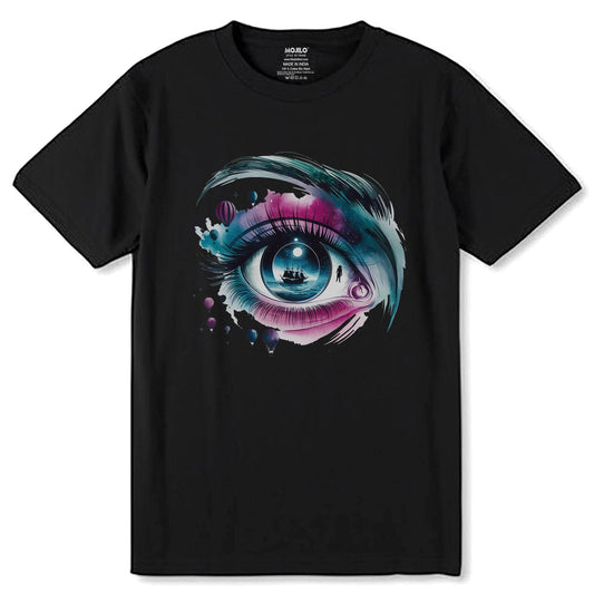 Eye Spy Notice Eyesight - Unisex Round Neck Regular Fit 100% Combed Cotton Half Sleeve T-Shirt - Mojilo Mart