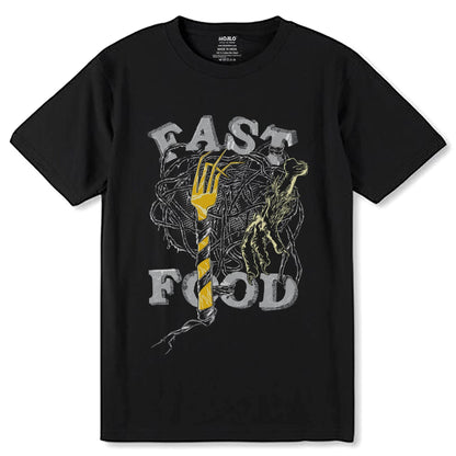 FAST FOOD - Unisex Round Neck Regular Fit 100% Combed Cotton Half Sleeve T-Shirt - Mojilo Mart