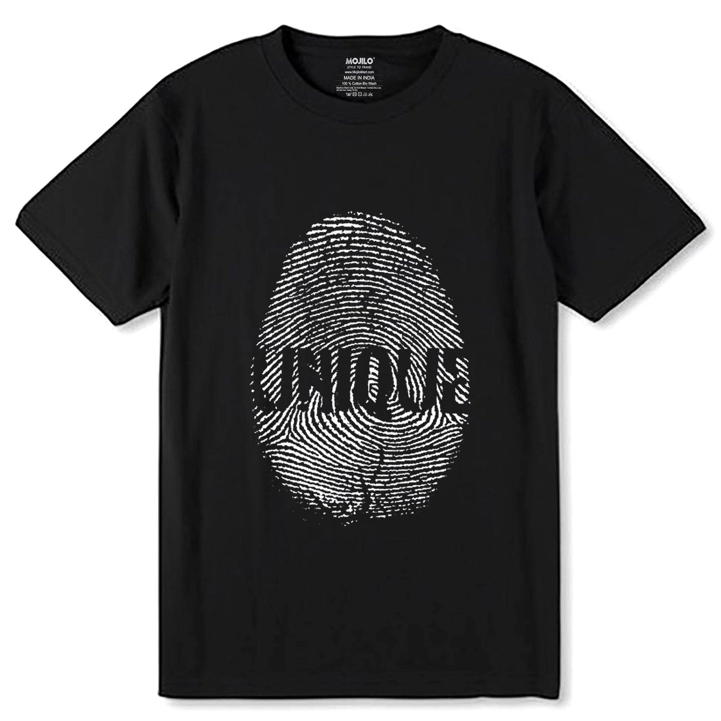 Fingerprint Unique - Unisex Round Neck Regular Fit 100% Combed Cotton Half Sleeve T-Shirt - Mojilo Mart