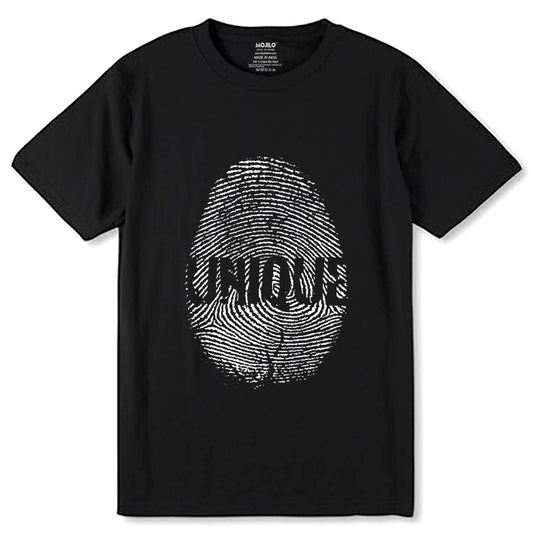 Fingerprint Unique - Unisex Round Neck Regular Fit 100% Combed Cotton Half Sleeve T-Shirt - Mojilo Mart