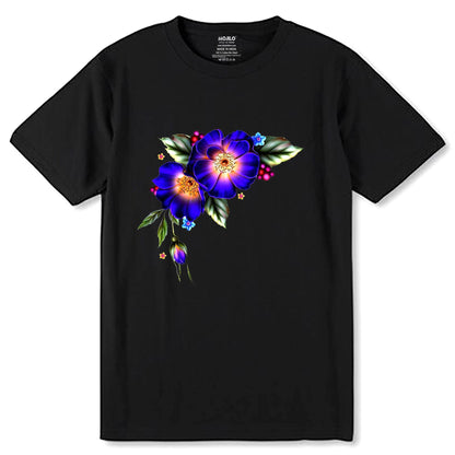 Floral Symphony Desing - Unisex Round Neck Regular Fit 100% Combed Cotton Half Sleeve T-Shirt - Mojilo Mart