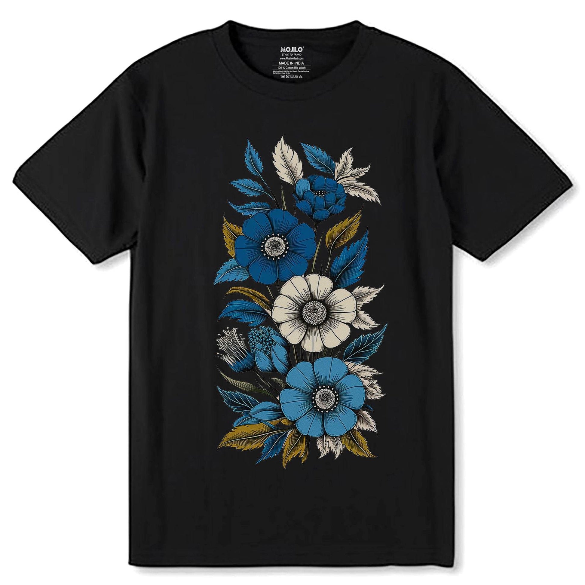 Flower Aesthetic Ornament Decoration - Unisex Round Neck Regular Fit 100% Combed Cotton Half Sleeve T-Shirt (Copy) (Copy) - Mojilo Mart