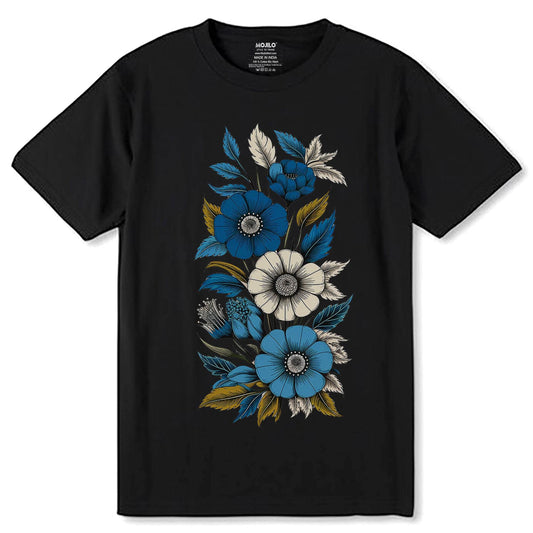 Flower Aesthetic Ornament Decoration - Unisex Round Neck Regular Fit 100% Combed Cotton Half Sleeve T-Shirt (Copy) (Copy) - Mojilo Mart