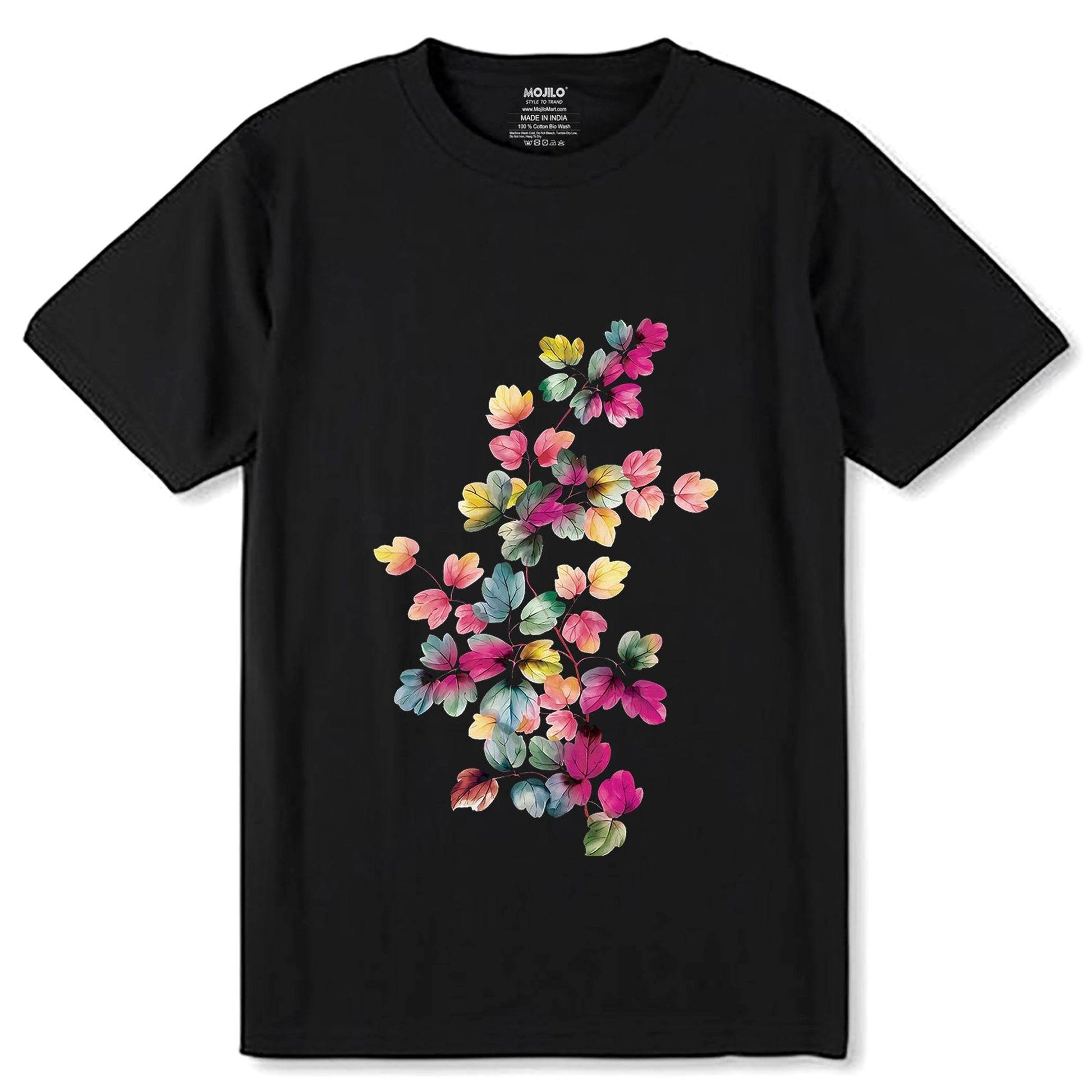 Flower Bouquet Minimal - Unisex Round Neck Regular Fit 100% Combed Cotton Half Sleeve T-Shirt - Mojilo Mart