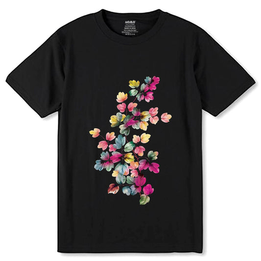 Flower Bouquet Minimal - Unisex Round Neck Regular Fit 100% Combed Cotton Half Sleeve T-Shirt - Mojilo Mart