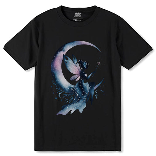 Flower Fairy Girl Swing - Unisex Round Neck Regular Fit 100% Combed Cotton Half Sleeve T-Shirt - Mojilo Mart